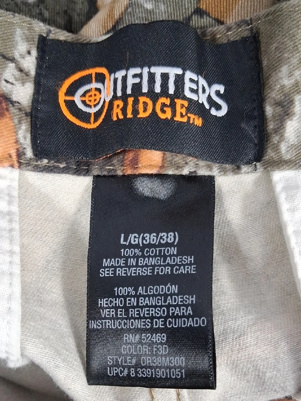 Outfitters Ridge Fusion 3-D Cargo Outdoors Camoflage Super Soft Baggy Pants 3638